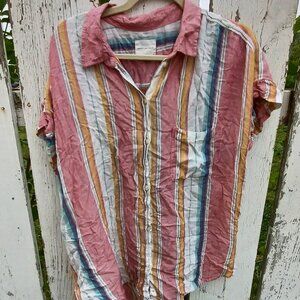 American Eagle striped summer button-up top